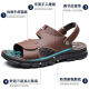 Red Dragonfly (RED DRAGONFLY) same Dragonfly brand 2023 summer sandals men's genuine leather non-slip beach shoes casual breathable cowhide outside dual-purpose cool QT835 black 42