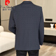 皮尔卡丹（pierre cardin）春秋季休闲西服男士感印花小西装2025新款外套青年单西上衣服 灰色 M 90-110斤内
