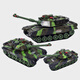 
Wanrean children's remote control vehicle tank toy remote control vehicle military model military green electric armored vehicle crawler boy silver remote control tank [31cm] with light sound battery life version [a set of rechargeable batteries + charging cable]
