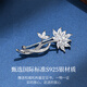 Lao Fengxiang S925 silver sunflower brooch, high-end women's light luxury and elegant birthday gift for girls, exquisite niche and practical L-X06 sunflower brooch-brand gift box
