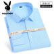 Playboy (Playboy) Shirt Herren-Langzeit-weißes Hemdgeschäft Solid Farbe Baumwolle atmungsaktives Hemd mittleren und junger professioneller Anzug koreanischer Style Workwear 687 Blue Flat Long/Sleved 37
