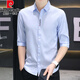 
Pierre cardin (pierre cardin) 7-quarter sleeve shirt men's ice silk short-sleeved summer thin casual elastic shirt slim fit and fashionable smooth mid-sleeved 684 white XL 120-133Jin [Jin equals 0.5 kg]