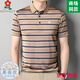 Mengtejiao Herren Mulberry Silk Cool kurzärmelige T-Shirt im Sommer im Sommer mittleren Alters Casual Revers Polo-Hemd SJ1503-Camel 4xl 190 Geeignet für 185-210jin [Jin ist 0,5 kg]
