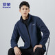 ROMON jacket men's spring and autumn business trend imitation lamb velvet stand collar fleece jacket soft fleece jacket men's AX