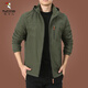 Woodpecker Jacket Men's Men's Spring y Autumn Men's American Windbreaker Windbreaker Windbreaker Men's Autumn Sports Chaqueta Khaki 9898 más Velvet Khaki 9898 más Velvet XL