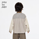 Jnby by JNBY Jiangnan Buyi children's clothing cotton and linen twill shirt loose H-shaped splicing long-sleeved spring boys and girls 1P2210460 053/light gray 160 cm