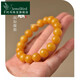 Time Bird Beeswax Bracelet for Men and Women Yellow Crystal Agate Jade Single Bead Scattered Beads Amber Raw Stone Chicken Fat Yellow Beeswax Bracelet Collection Grade Chicken Fat Yellow About 12mm