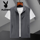 
Playboy 2025 men's thin casual vest spring and autumn breathable horse clip jacket men's quick-drying vest summer knee dark blue XL height (170-175) weight 125-140Jin [Jin equals 0.5 kg]