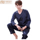 Modal Spring and Autumn Men's Long Sleeve Pajamas Men's Ice Silk Men's Thin Large Size Home Clothing Set Korean Summer Two-piece 718 Champagne L