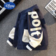 Disney Children's Clothing Boys' Autumn Jackets 2025 New Medium and Large Children's Spring and Autumn Boys' Autumn Fashionable Street Baseball Uniforms Navy Blue Alphabet Baseball Uniforms 160 cm