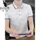 
Kangaroo (DaiShu) summer men's short-sleeved T-shirt POLO shirt lapel versatile casual men's half-sleeved neck middle-aged and young clothes QY-677-Black M 90-105Jin [Jin equals 0.5 kg]