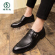 
Woodpecker business men's shoes formal wear 2025 summer and autumn new style British pointed toe casual hairstylist nightclub retro trendy leather shoes 3883 brown 38