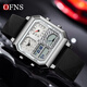 OFNS [Schulsaison] Electronic Watch Wecker Luminous Multifunktionaler Sportwaterierter Wachungsgeburtstagsgeschenk S6210. Schwarz Silber
