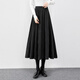 She pool high waist wide skirt women's 2025 autumn new style elastic waist slimming mid-length A-line retro skirt