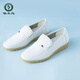 Zapatos de enfermería de carpintero zapatos para hombres zapatos de doctor blanco tacón plano tendón tendón suela de trabajo suave zapatos de trabajo primavera y primavera zapatos individuales transpirables para hombres zapatos de cuero 683 [otoño e invierno más terciopelo] 44