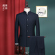 ROMON Chinese tunic suit suit men's youth Chinese stand collar suit men's Chinese wedding dress Chinese style Tang suit Chinese stand collar black single top L 175 weight 125-135 Jin Jin equals 0.5 kg