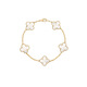 VCA Van Cleef's same four-leaf clover 18K gold bracelet for girls, light luxury high-end five-flower bracelet, versatile gift, gold white mother-of-pearl precision five-flower bracelet, with counter gift box