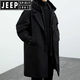 JEEP SPIRIT2025 Spring and Autumn New Men's Green Coat Men's Jacket Fake Two-Piece Hooded Mid-Length Windbreaker Parka Trend Army Green Spring and Autumn/Parker Windbreaker/Over the Knee 3XL Recommended 160-180Jin Jin is equal to 0.5 kg