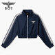 
BOY LONDON25 new autumn women's half-high neck contrast striped slim sports jacket W12004 Navy Blue XS