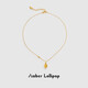 Amber Lollipop Wang Yuwen's same style crystal necklace women's pendant clavicle chain anniversary birthday gift for girlfriend and wife yellow (liuguangzhijing series)