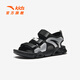 ANTA Children's Sandals Men's Big Children's Shoes Sports Shoes 2025 Summer New Breathable Beach Shoes Open Toe Boys' River Shoes Boys Classic Black/Silver-8 34 Size