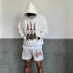 American Shorts Summer Summer Flow Sports Versátiles Versátiles Castas informales Simples Letras de moda