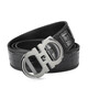 Pierre cardin [Light luxury crocodile leather] belt for men's genuine leather belt automatic buckle versatile belt Valentine's Day gift for boyfriend black 115cm