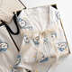 Cat man cute rabbit long-sleeved pajamas for women in spring and autumn thin pure cotton gauze 2025 new summer outdoor wear home clothes 826#KT cat#[Long Sleeve + Trousers] M [Suggest 80-100Jin[Jin equals 0.5 kg]]