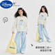 Disney Girls Anzugsanzug Frühlings- und Herbst Kinder 2025 Neue Spring -Anzug modische Mädchen modische Straße Sweatshirt Plaid Hosen Spring 15266 Blau + 4916 Verlauf 140 cm