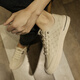 Changxiang huili masculin's chaussures 2025 Été Nouvelles chaussures plates à semelle douce Sports Sports Chaussures en cuir décontractées d'un pied pour porter des chaussures à la mode pour les hommes beige [la taille est petite, il est recommandé de prendre une taille plus grande] 40