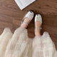 Zapatos lisos mary zhen para mujeres plateados zapatos de solo luz plana francesa zapatos de cuero pequeño zapatos de cuero pequeño zapatos de abuela de un pie con falda zapatos de solo boca de luz