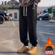 JEEP SPIRIT吉普男士休闲裤2025年春秋冬季美式宽松大码运动加绒束脚卫裤男 9207藏青 4XL 【171-185斤】