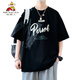Scarecrow (MEXICAN) Junior high school students 12-15 years old handsome short-sleeved 13 summer pure cotton t-shirt 14 fat big children men's half-sleeved top 693 black (single short-sleeved) quality assurance M (70-90Jin [Jin equals about 0.5 kg])