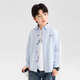 Zuoxi boys' shirts children's shirts spring and autumn thin coat pure cotton 2025 new style boys' inner wear blue 170