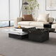 YWZR Italian minimalist rock slab coffee table light luxury modern simple living room marble small apartment square high and low combination 80*80*45 small coffee table +120*120*3524 door-to-door installation