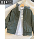 JEEP SPIRIT2025 new baseball uniform jacket men's spring and autumn bomber jacket men's American fashion brand handsome casual jacket zipper black L recommended 140Jin Jin equals 0.5 kg within
