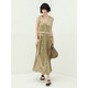 COCOBELLA high luxury texture pleated texture vest skirt tassel glossy golden style dress FR160 dress FR160 M