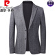 Pier Cardin Brand léger Luxury Vêtements pour hommes, veste de costume de laine pour hommes, haut de style d'âge moyen et jeune coréen Slim Single Top, simple costume à deux boutons en tricot gris 180 / xl