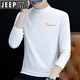 
JEEP SPIRIT pure cotton half turtleneck base shirt men's long-sleeved T-shirt solid color middle collar spring and autumn new men's T-shirt outer top 6187 charcoal gray M [recommended 100-115 Jin [Jin equals 0.5 kg]]