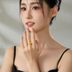 Laomiao gold ring boutique 5G Golden Years interlocking solid gold women's ring to give to girlfriend and wife's birthday Chinese Valentine's Day gift Golden Years women's ring 16# about 4.5g