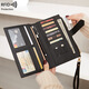 Yunfans neuer RFID Anti-Magnetic Passport Bag Reißverschluss Buckle Zertifikat Beutel Passport-Clip Multifunktion Langes Modell Frauen Geld 77344 Grün