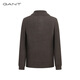 GANT/Gantt 24 Spring Men's Lapel Breasted Wool Blended Solid Color Pullover Knit Sweater Base Shirt 248-Camel L