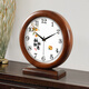 Hanshi (Hense) solid wood table clock creative living room desktop clock study bedroom decoration household quartz clock HD520 solid wood + Shishi Ruyi + quartz movement