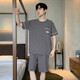 2025 Neue Pyjamas Herren Sommer kurzärmelige Baumwollanzug Jacquard Koreanische Shorts lässige Sommer-Heimkleidung kann außerhalb von 9202 l getragen werden [100-130jin [Jin entspricht 0,5 kg]]