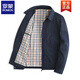 Romon (ROMON) [pure cotton fabric] middle-aged and elderly dad spring and autumn coat men's lapel jacket spring and autumn new top K2122 khaki 17060Jin [Jin equals 0.5 kg] to 90Jin [Jin equals 0.5 kg] M
