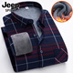 
JEEP SPIRIT Jeep Autumn and Winter Men's Fleece Thickened Warm Shirt Middle-aged and Elderly Casual Fashion Daddy's Clothing Plaid Shirt Jacket 9902 4XL