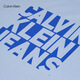 Calvin KleinJeans25春夏男士休闲通勤ck字母印花纯棉针织短袖T恤4RB832G CDN-海天蓝 L