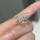 Guanpu Pavilion Fat Donglai's same style pt950 platinum moissanite diamond ring for women D color moissanite diamond proposal shining like stars and silver, thickened platinum 50 points D color moissanite, benchmarking South Africa No. 14