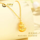CHINA GOLD Gourd Gold Necklace Women's 999 Pure Gold Fulu Pendant Birthday Gift for Girlfriend and Wife Gold Necklace Gold Weight Approximately 3.8g