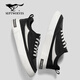 Sieben Wölfe Herrenschuhe Sommer 2025 Neue Leinwandschuhe Herren atmungsablöschbar dünne Top -Flachschuhe Trendy Vielseitige Freizeitschuhe Männer schwarz 41